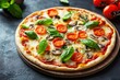 © munirahsamsudin - Fresh Vegetable Pizza with Thin Crust and Basil