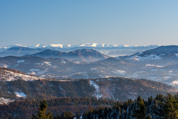 Wall Mural - Low Tatras from Velka Raca in winter Kysucke Beskydy mountains on slovakian-polish borders