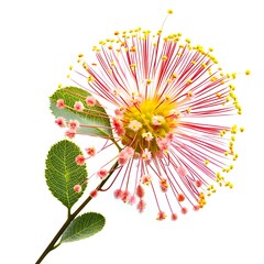 Wall Mural - Red flower isolated on white background. Calliandra haematoides