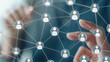 © Anna - Digital networking concept with human connection icons and touchscreen interaction