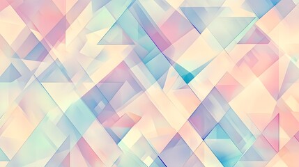 Canvas Print - pattern of geometric shapes in pastel colors overlapping with transparency. 