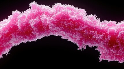 Poster - Vibrant Abstract Design of Pink Fluid Waves on Black Background