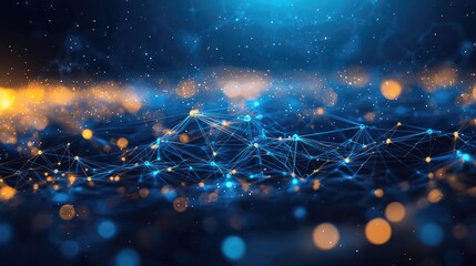 Fototapete - Stunning abstract depiction of molecular structure featuring blue tones and light reflections, perfect for scientific illustrations, educational content, and digital desi