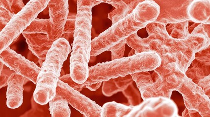 Poster - Microbial Structure with Detailed Close-Up of Bacteria and Cells