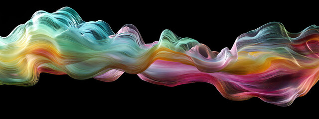 Wall Mural - Fluid rainbow paint in motion