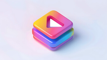 Wall Mural - Streaming Software streaming icon isometric 3D