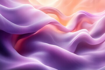 Wall Mural - beautiful flowing waves of purple fabric create a serene and calming atmosphere in soft hues of lave