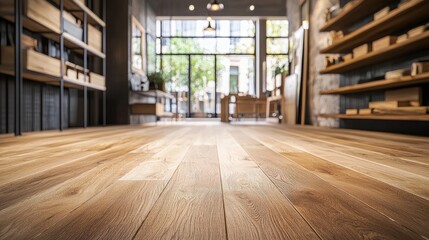 Aufkleber - This image features a beautiful natural light oak wood flooring, showcasing varying grain patterns and warm tones, ideal for enhancing any interior space or design projec