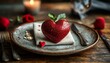 © Micro - Heart Shaped Delight on a Plate for Valentine Day