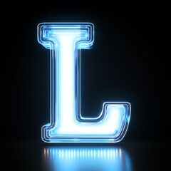 Glowing neon light letter L symbol. Alphabet word sign symbol. For business and commerce sign. Generative AI technology.	
