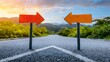 © AI Studio - Crossed Road Signs at a Fork Symbolizing Indecision and Change
