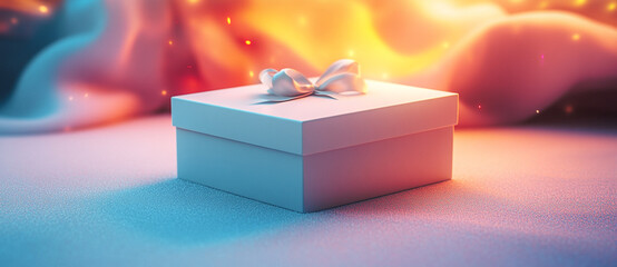 Sticker - White gift packaging box on a white background. High image quality, sharp details. Natural light.