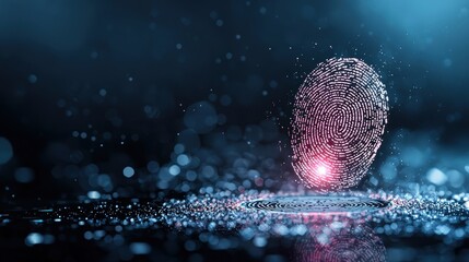 Wall Mural - A fingerprint icon superimposed on a cloud icon, highlighting the role of biometric authentication in ensuring secure access to cloud based services.