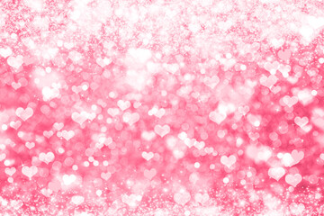 Poster - Pink hearts lights background, Valentine Day or Mother Day, Wedding background, copy space
