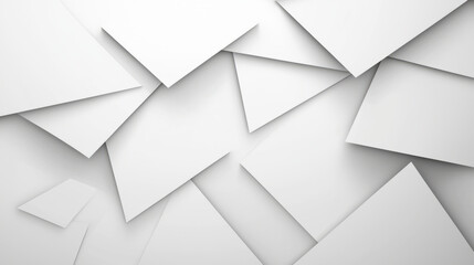 Abstract white geometric shapes creating a layered pattern