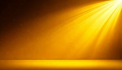 Wall Mural - beams of spotlight on a yellow background