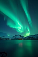 northern lights, polar night in iceland