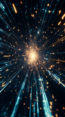 Wall Mural - cosmic burst: a mesmerizing abstract image with a brilliant burst of light emanating from a central 