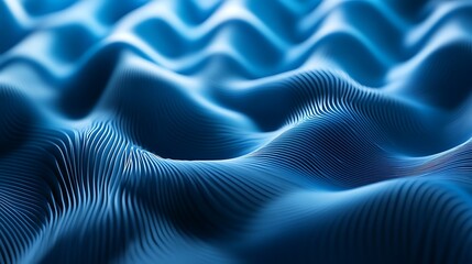 Poster - Blue abstract background with wavy lines