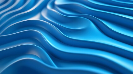 Poster - Blue abstract background with wavy lines