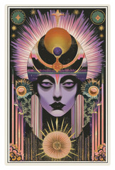 Wall Mural - PNG A gothic vector illustration of an isolated tarot card art mystical advertisement.