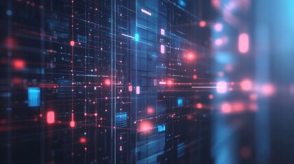 Abstract Digital Network: Futuristic Data Stream Visualization