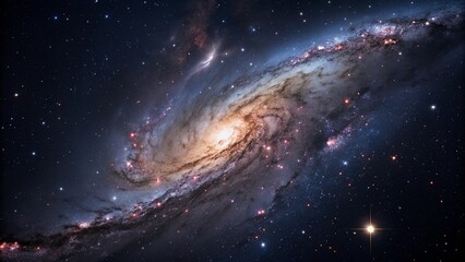 Wall Mural - Purple gas nebulae in space and sparkling stars