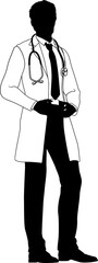 Wall Mural - Doctor Man Medical Silhouette Healthcare Person