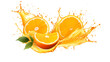 © Jami - Orange juice splash with orange fruit isolated on transparent background