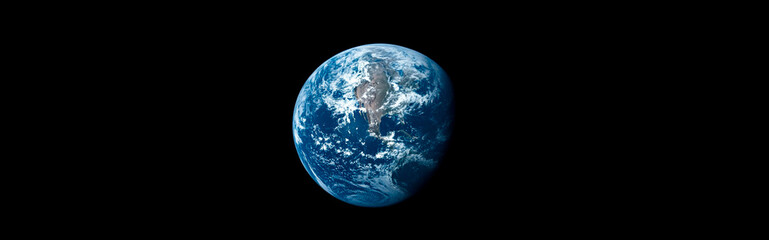  High-quality, hyper-realistic close-up of the Earth from space, with a blue and white color scheme, high resolution, very detailed, high contrast, dark background, the planet Earth from orbit, black s