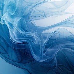 Wall Mural - ethereal flowing blue smoke calming abstract texture experience