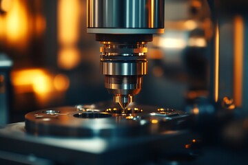 Aufkleber - Precision metalworking machinery close-up in industrial factory showcasing cutting-edge technology : Generative AI