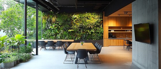 Aufkleber - Ecoconscious business meeting in a contemporary office space, with a focus on sustainable practices and recycling strategies, led by a diverse team
