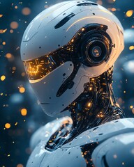 Poster - Futuristic automated production line in a modern factory, with advanced robotics, digital interfaces, and cuttingedge technology working in harmony