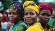 © Grzegorz Kuczynski - Three women in vibrant patterned headwraps posing together outdoors with confident expressions.