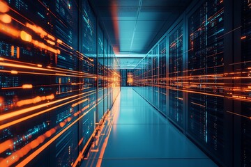 Aufkleber - CuttingEdge Data Center with Speedy Fiber Optic Technology for IT Solutions : Generative AI