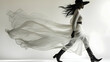 © Siasart Stock - Fashion Model Walks in Flowing Dress, Studio Photography with Stylish Boots and Hat