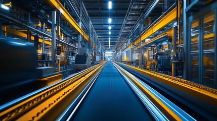 Leinwandbilder - Advanced Conveyor System in a High-Tech Industrial Manufacturing Plant : Generative AI