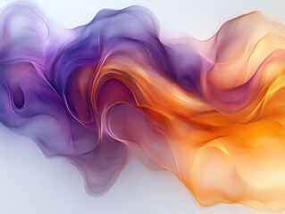 Wall Mural - Abstract swirling purple and orange smoke.