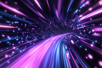 Poster - Futuristic Vortex of Illuminated Light Streaks with Dynamic Energy Flow : Generative AI