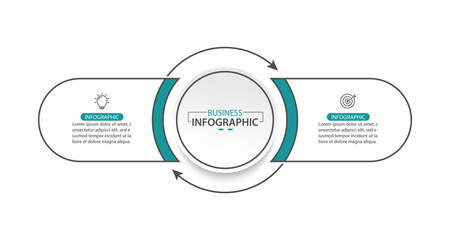 Wall Mural - business infographics. infographics with 2 steps or options
