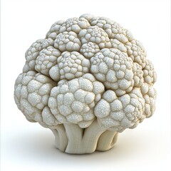 Wall Mural - Intricate White Cauliflower with Detail of Its Unique Texture and Shape on a Bright Background