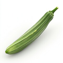 Wall Mural - Fresh and Vibrant Green Zucchini Isolated on White Background for Culinary and Food Concept