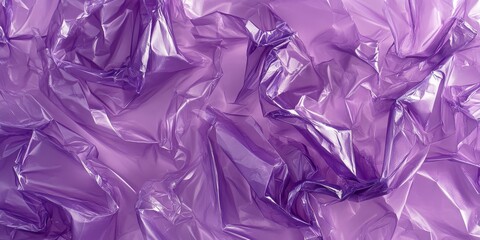 Aufkleber - Crumpled lilac plastic texture showcases a unique and vibrant surface created by a piece of cellophane, highlighting the interplay of light and form in the lilac plastic texture.
