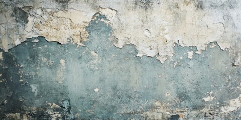 Poster - Peeled wall grunge background texture featuring a dirty splash painted wall creates an abstract splashed art effect. This concrete wall color showcases old grunge textures with scratches and cracks,