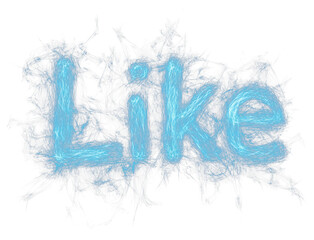 Aufkleber - Electric blue Like text with neon like brush effects on transparency background, creating glowing and dynamic visual impact