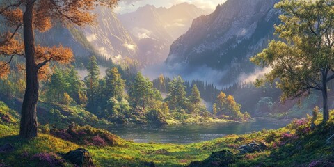 Aufkleber - Stunning landscapes featuring breathtaking scenery ideal for showcasing the beauty of nature. These landscapes highlight the intricate details of natural surroundings, making landscapes captivating to