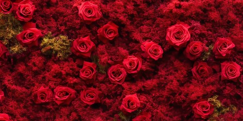 Aufkleber - Vibrant red rose moss ideal for enhancing backgrounds and wallpaper designs, perfect for adding a touch of beauty with red rose moss in various creative projects.
