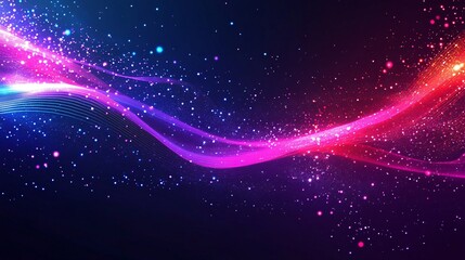 Wall Mural - a vibrant abstract background showcasing swirling waves of pink, blue, and purple lights, evoking a 