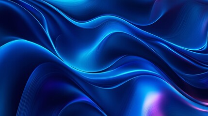 Wall Mural - a captivating abstract wave of blue hues, blending seamlessly to create a soothing and fluid visual 